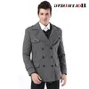 Misto lana da uomo Cappotto da uomo Cappotti casual Cappotto da uomo spesso doppio petto Cappotto morbido e caldo Capispalla Casaco Masculino Panni grigi 18254-5 Nadi22