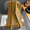 Scarves 2023 Winter Cashmere Shawl Ladies Fashion Plaid Female Korean Double-sided Thickening Warm Large Pashmina Bufanda Stoles