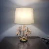 ロマンチックなデザインクリスタルテーブルライト銅照明Dia29*H50cm光沢のある女の子の部屋ランプ