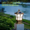 Lawn Lamps Solar LED Light Outdoor Garden Decoration Column Lamp Waterproof Street Garland Lawn Lamp Exterior Patio Pillar Light Q231125