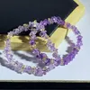 Strand 1pc Natural Stones Ametrine Oregelbundna pärlarmband Bangle For Men Kvinnor Charm Healing Energy Gem Party Jewets Gifts