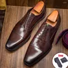 Robe chaussures Phenkang hommes formels en cuir véritable Oxford pour hommes italiens 2023 lacets de mariage affaires