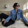 Jeansjacken Designer Mantel Damen Damen Knopf Buchstaben Frühling Herbst Stil Schlank für Dame Outfit Frau Jeans Jacken Übergröße Classcia Windbreaker Mäntel S- J5OP