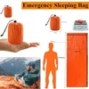 Backpacking Packs Wasserdichter PE-Thermo-Notfallschlafsack Überlebensdecke Camp Wandern Notfallzelt Shelter Bivy Sack Rescue Survival Kit W0425