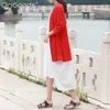 여성 블라우스 여성 키모노 셔츠 여름 긴 소매 얇은 블라우스 코튼 린넨 보호 의류 캐주얼 느슨한 탑 C127