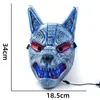 Autres fournitures de fête festives Masque de loup Cosplay Halloween Ghostface Masques Full Face LED Fun Scream Ghost Oni Demon Slayer Horreur Maskking pour les fêtes Hommes S 231124