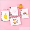 Notepads Wholesale 80 Papers Cute Kawaii A7 Spiral Notebook High Quality Students Portable Pocket Book For Gift Drop Delivery Office Dhlvg