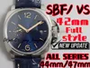 SBF / vs luksusowy zegarek męski Pam927, 42 mm wszystkie serie wszystkie style, ekskluzywny ruch p90, są 44, 47 mm inne modele, 316L Fine Steel