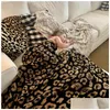 Blankets Leopard Designs Blanket Soft Plush Wool Childrens Audlt Knitted Home Er Throw Travel Drop Delivery Garden Textiles Dh2J5