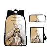 Mochila Genshin Impact Eula QIQI 3 unids/set adolescentes estudiantes niños niñas mochila escolar mujeres hombres Cosplay impermeable Oxford Laptop Bag