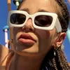 Sunglasses Retro Square Small Frame Women's Trend Personalized Colorful Hip-Hop Glasses Fashion Simple Mesh Red