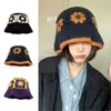 Berets Knit Flower Bucket Hat For Woman Breathable Multi-color Weaving Wide Brim Adult Teens Summer Fisherman Cap Wholesale