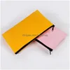 Storage Bags 7 Colors Blank Canvas Zipper Pencil Cases Pen Pouches Cotton Cosmetic Makeup Mobile Phone Clutch Bag Organizer Lx3311 D Dhouo