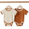 Kleidung Sets Großhandel China Fabrik Neue Baby Kurzarm Strampler Sommer Dreieck Normallack Kleidung