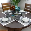 Teller Elama Tahitian Pearl 16-teiliges Geschirrset Misty Blue Dinner And Dishes Keramik-Serviersets