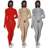 Combinaisons pour femmes Barboteuses Vêtements de rue blanc tricoté sexy Bodycon Lucky Label Combinaison pour femme à manches longues Ajustement serré 230425