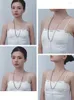 Pendant Necklaces Bursting Zircon Necklace Light Luxury Niche French Sense Sweater Chain Women's Collarbone