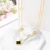 펜던트 NES Collier Femme Custom Fine Jewelery 브랜드 복제 보석 Bijoux en acier inoxydable Gold Plated 스테인레스 스틸 클로버