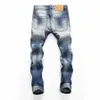 DSQ Slim Blue Men's Jeans Cool Guy Jeans Classic Hip Hop Rock Moto Casual Design scheurde noodlijdende denim Biker DSQ2 Jeans 414