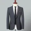 Abiti da uomo Completi da uomo Business Fashion Casual Comfort a righe uomo coreano sposo matrimonio leggero due pezzi