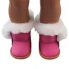 Accessoires de poupée 7 cm bottes en peluche chaussures vêtements pour 43 cm bébé né 18 pouces fille américaine notre génération jouets filles cadeau 230424