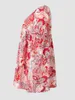 Plus storlek klänningar finjani kvinnor klädklänning blommig tryck guipure spets insats rufsed hem sommaren för 2023