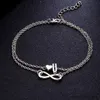 Anklets Anklet Heart Infinity Silver Color Ankle Bracelet on Leg Chain Letter Anklets For Women Ankle Beach Foot Jewelry R231125