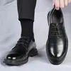Dress Shoes Lace Up Casual Business Oxfords Point Toe Office Formal Male Italiano Men's Leather Designer Brand Black Wed Shoe