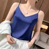 Tanques femininos Camis Fashion Silk Top Tampo de roupa íntima branca Cetim de cetim Summer Summer V Style Thin Style 230425