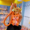 Keychains Creative Kawaii Cute Pet Keychain Lovely Orange Resin Doll Keyring Fashion Lady Handtas Hangscherm Key Chain Women Gifts