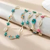 Urok bransolety bohemijska skorupa pleciona bransoletka dla kobiet dziewczęta letnia plaża boso kostka na nogach pieszo biżuteria koraliki