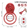 Cockrings Rose Toy Cockring Вибратор для мужчин и женщин Беспроводной пульт дистанционного управления Кольца для пениса Задержка эякуляции Секс-игрушки Мужской член 231124