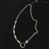 Chaînes 1 pièces couleur argent collier violet et noir cristal tour de cou Punk Style accessoires personnalité bijoux pour doux