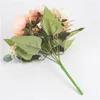 Decorative Flowers Artificial Flower Decoration Silk Rose Peony 5 Big Head 2 Small Bud Marriage Bouquet High Quality Fake Christm