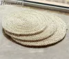 Oreiller/décoratif 50 50 cm Tatami Futon méditation épaississement Yoga cercle maïs balle paille tresse tapis Style japonais