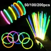 Autres fournitures de fête de fête 50 100 200pcs coloré Glow Stick Noël escence lumières Bracelets néon pour mariage concert enfants cadeaux décor 231124