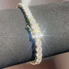 Selling S925 Sterling Silver Tennis Bracelet with Moissanite Diamond Real Gold Plated Manufacturer Custom 3mm 4mm 5mm 6.5mm