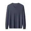 Men's Sweaters Men Sheep Wool Sweater T-shirt 2023 Autumn Spring V-neck Pure Long Sleeve Man Knit Jumper Pullovers