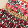 Повседневные платья мода EST Summer 2023 Дизайнерская взлетно -посадочная полоса Maxi платье женское ремешок великолепный цветочный печатный