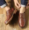 Klänningskor Eagsity Cow Leather Men Oxford Lace Up Casual Derby Comfort Wedding Party Thick Outrole Block Heel