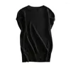 Женские блузки 2023, одежда, тонкая трикотажная футболка с короткими рукавами и тонкими рукавами из ледяного шелка, топ