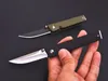 New A1916 Pocket Folding Knife 440C Satin/Stone Wash Blade G10 Handle Outdoor Camping Hiking Fishing EDC Folder Knives with Nylon Bag