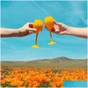 Vingglasögon 6st Veuve Yellow Label Polykarbonat Clicquot Champagne Flutes Coupes Wisky Cups6361734 Drop Delivery Home Garden Kitc DH2QQ