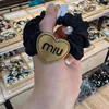 Alloy Love Miu Peach Heart Women's Letter Heart Shaped Diamond Street nummer American Hot Diamond Four Corners Foreign Style