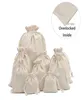 Emballage cadeau 50pcs sacs-cadeaux en mousseline de coton réutilisables pour bonbons grains de café herbes emballage de thé sac de faveur de fête de mariage lin cordon de serrage8546357