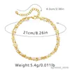 Anklets 18k Gold Plated Five Pointed Star Double Chain Women Anklets Dreamy Transparent Crystal Beads Anklet with White Beads Jewelry R231125