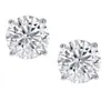 Boucles d'oreilles à tige en diamant rond Lad 1/2 ct TW en or blanc 14 carats à visser