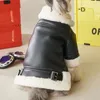 Vêtements pour chiens Veste en cuir Vêtements pour l'hiver Coupe-vent Épaissir Chaud Pet Petit Moyen Chiens Mode Manteau rembourré