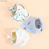 Bibs Burp Cloths 3pcs/Lot Baby Bibs Bandana Bib Burp Cloth Print Triangle Cotton Baby Scarf Meal Collar Burp Baby Accessories Saliva TowelL231125