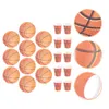 Праздничные поставки спортивные наборы бумажные тарелки Кубки чашки для подножки баскетбола вечеринка на день рождения на день рождения
